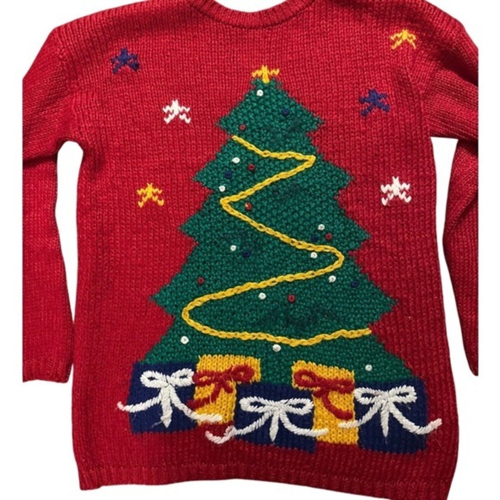 Karen Scott Knit Christmas Sweater, small- longer‎ style